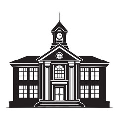 Dynamic School silhouette, showcasing the energy and vibrance of active learning – School illustration – School vector – Learning hub silhouette

