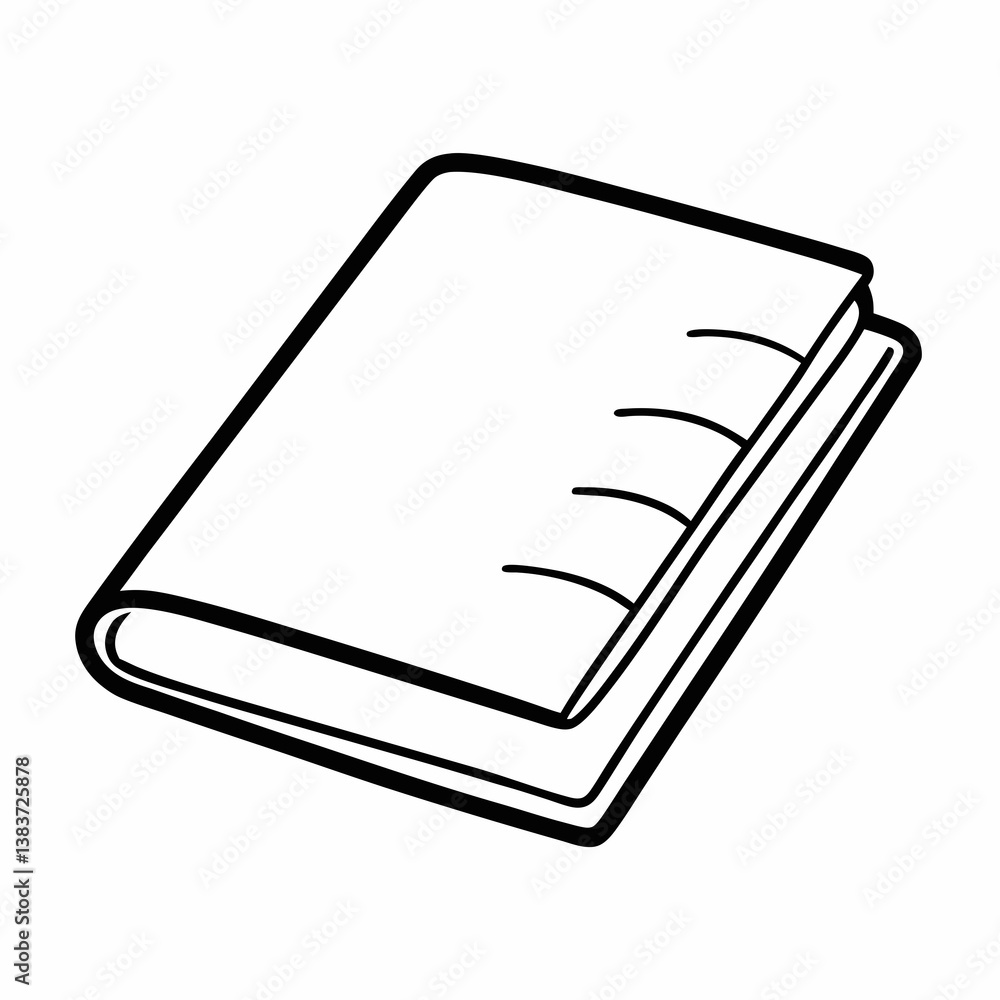 Poster notebook outline vector – line art drawing for coloring book page on white background