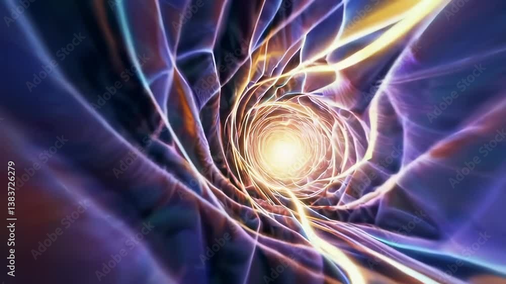 Poster abstract light tunnel with vibrant colors and swirling patterns in motion