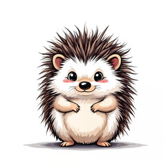Obraz premium Adorable Cartoon Hedgehog Vector Illustration