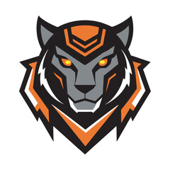 Wild tiger head vector art, a powerful mascot tattoo illustration