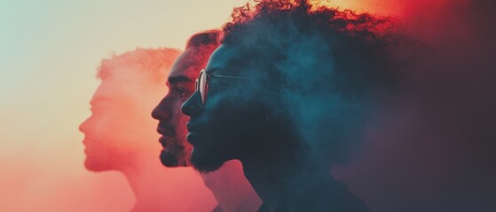 Immersive Identity Spectrum Cinematic Profile Silhouettes Revealing Emotional Depth, Contemporary Personal Branding and Multicultural Visual Storytelling