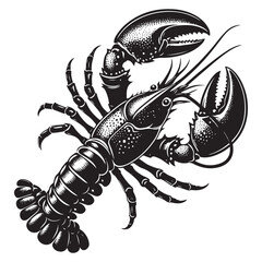 Seafood lobster vector silhouette
