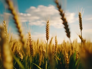 Fototapeta premium Golden Harvest Dreamscape Sustainable Agricultural Artistry Capturing Regenerative Farming Aesthetics for Eco-Conscious Design and Wellness Marketing