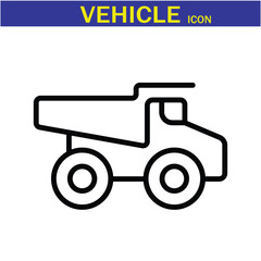 Vehicle Line Editable Icon. Vector illustration in modern thin line style of transport icons types: taxi, train, helicopter, bus, ship, plane, tram and more. EPS 10.