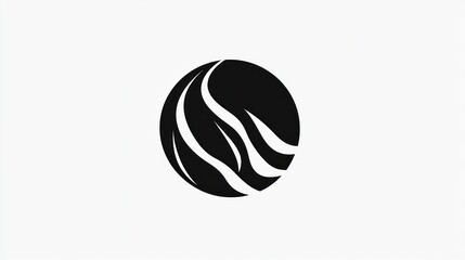 Fototapeta premium Abstract wavy lines circle logo design