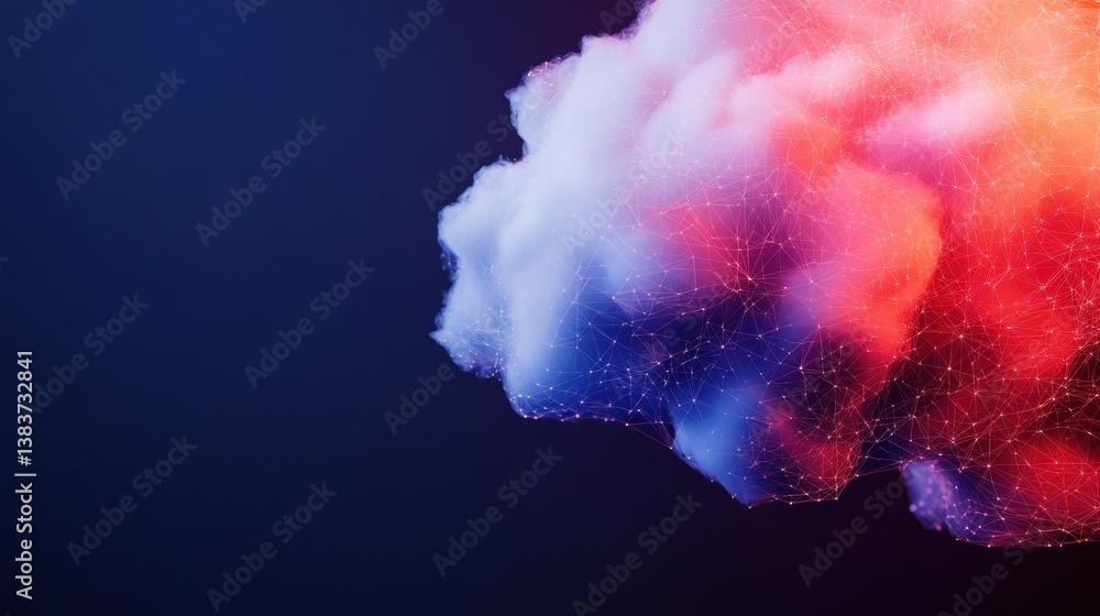 Poster Quantum Nebula Immersive AI Visualization of Digital Transformation, Next-Gen Data Connectivity Exploring Futuristic Network Dynamics in Deep Tech Innovation
