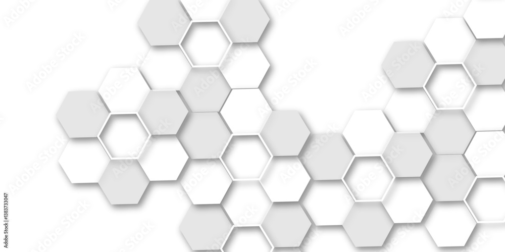 Aufkleber an immersive and futuristic background design showcasing interlinked hexagonal forms, symbolizing ad