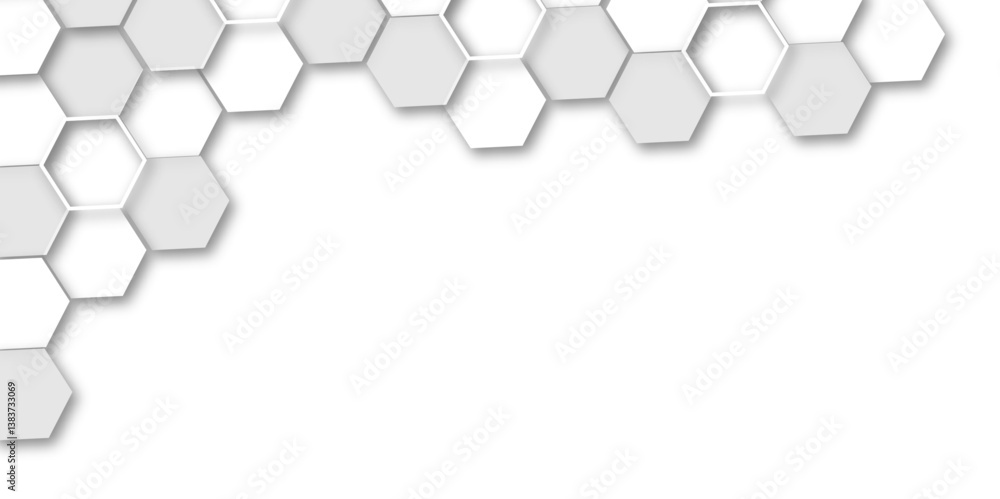 Aufkleber an immersive and futuristic background design showcasing interlinked hexagonal forms, symbolizing ad