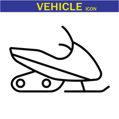 Vehicle Line Editable Icon. Vector illustration in modern thin line style of transport icons types: taxi, train, helicopter, bus, ship, plane, tram and more. EPS 10.