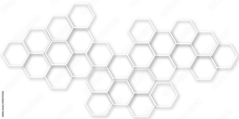 Aufkleber an immersive and futuristic background design showcasing interlinked hexagonal forms, symbolizing ad