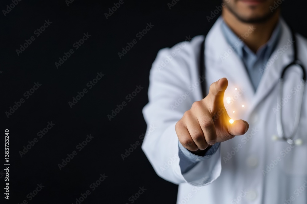 Poster ai-powered healthcare evolution precision medicine breakthrough with interactive digital diagnostics
