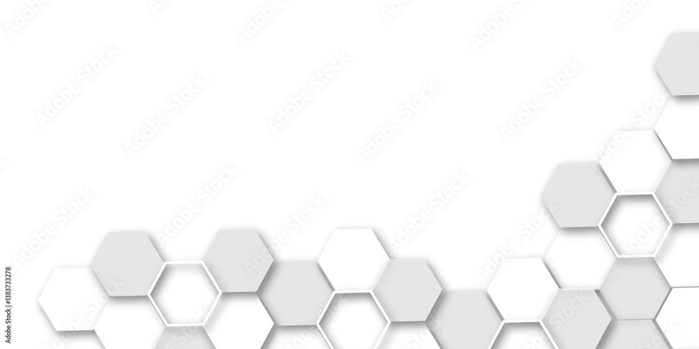 Aufkleber an immersive and futuristic background design showcasing interlinked hexagonal forms, symbolizing ad