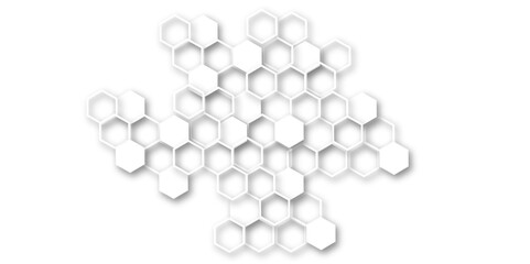An Elegant and Abstract Visualization of Technological Innovation Through a Honeycomb-Inspired Geometric Pattern of Hexagons Representing Molecular Networks in a Clean, Minimalist Style
