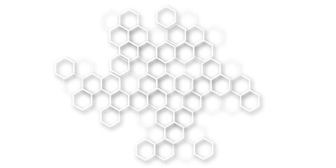 An Elegant and Abstract Visualization of Technological Innovation Through a Honeycomb-Inspired Geometric Pattern of Hexagons Representing Molecular Networks in a Clean, Minimalist Style