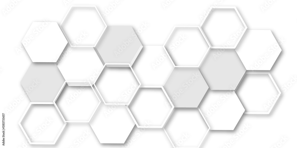 Poster an elegant and abstract visualization of technological innovation through a honeycomb-inspired geome