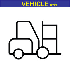 Vehicle Line Editable Icon. Vector illustration in modern thin line style of transport icons types: taxi, train, helicopter, bus, ship, plane, tram and more. EPS 10.