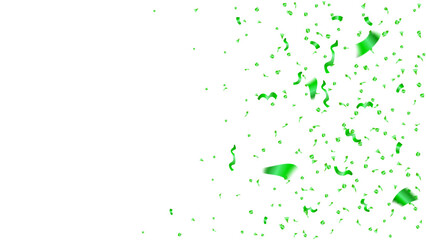 Card luxury greeting design. celebration party banner with green confetti background vector illustration