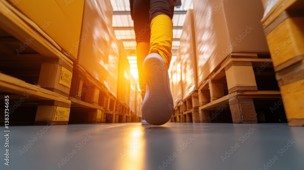 Aufkleber Advanced Logistics Workflow AI-Powered Warehouse Navigation with Dynamic Movement Tracking - Cutting-Edge Supply Chain Optimization for Digital Transformation Era