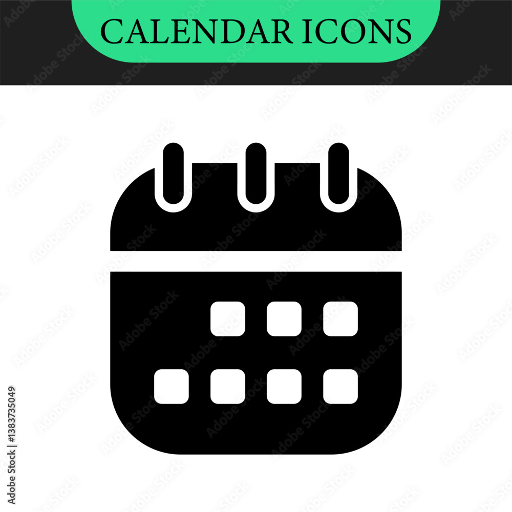 Poster calendar icons. date and time icon symbol. vector icons. calendar or schedule timer vector icon. sch
