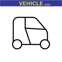 Vehicle Line Editable Icon. Vector illustration in modern thin line style of transport icons types: taxi, train, helicopter, bus, ship, plane, tram and more. EPS 10.