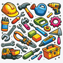 Equestrian sport accessories cartoon illustration set stock illustration