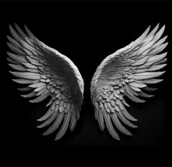 Memorial art created specifically for laser etching on granite memorials and tombstones. Dramatic angel wings.