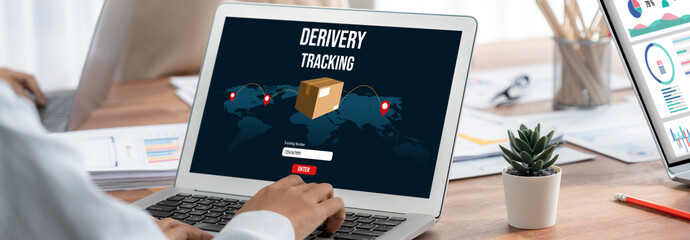 Delivery tracking system for e-commerce and brisk online business to timely goods transportation...