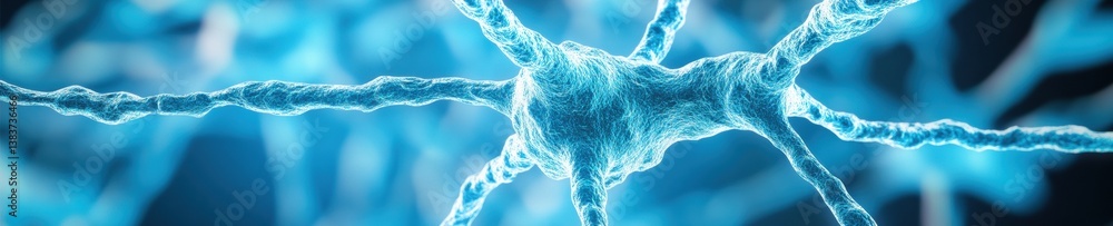 Aufkleber Neuroscience Visualization Luminescent Neural Network Mapping Breakthrough in AI and Cognitive Research - Cutting-Edge Biotech Innovation for Next-Gen Learning Technologies
