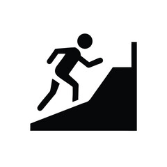 Person Climbing a Steep Slope, Symbolizing Progress