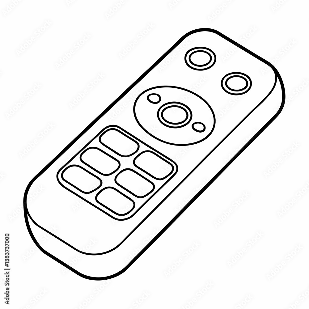 Poster remote control outline vector – line art drawing for coloring book page on white background