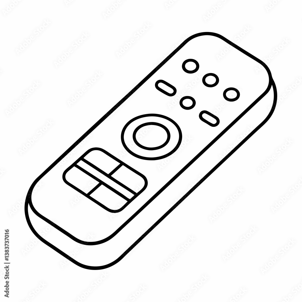 Poster remote control outline vector – line art drawing for coloring book page on white background