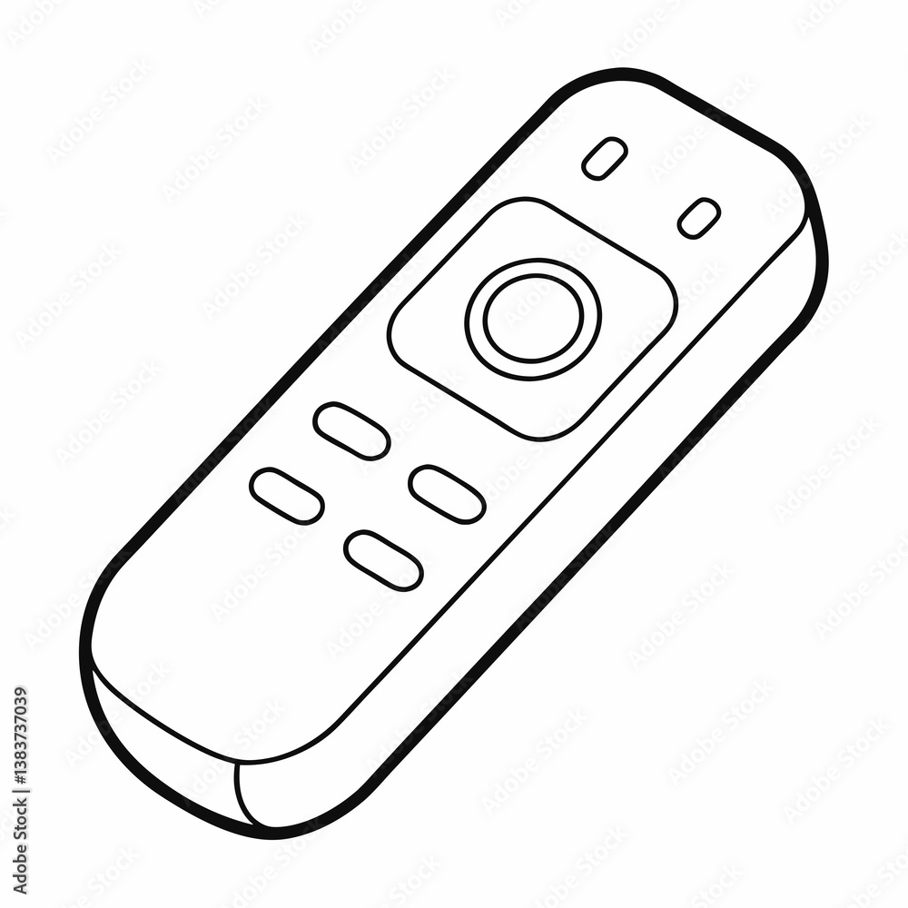 Poster remote control outline vector – line art drawing for coloring book page on white background