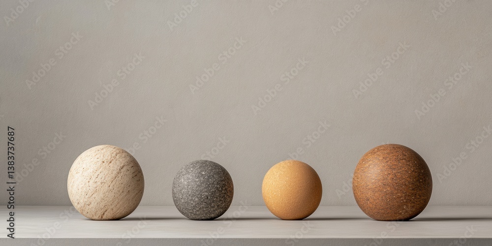 Aufkleber minimalist material gradient sculptural sphere collection exploring texture, tone, and tactile desig