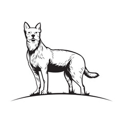 Vector of a black dog isolated on a white background