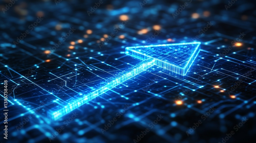 Aufkleber digital innovation arrow virtual network graphic representation futuristic environment abstract view