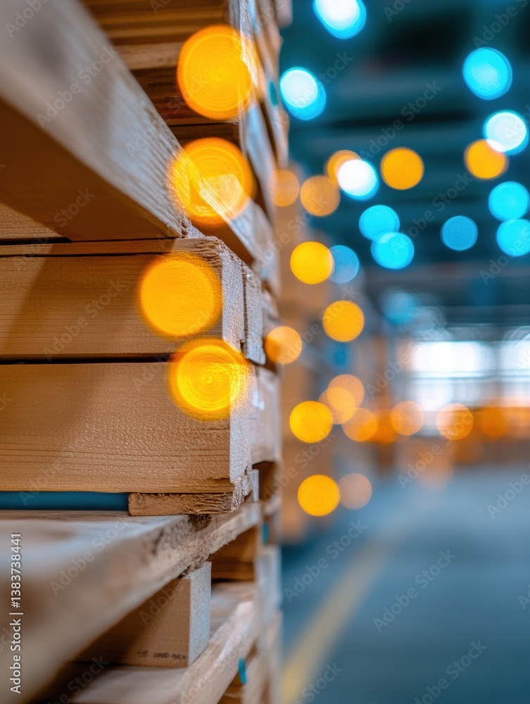 Poster Hyper-Focused Logistics Illuminated Warehouse Inventory Visualization with Dynamic Bokeh Tracking - Next-Gen Supply Chain Intelligence for Digital Transformation