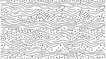 Abstract Geometric Pattern With Lines Waves And Dots