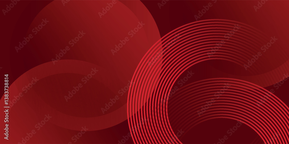 Poster red abstract background. dynamic shapes composition art modern shape circle