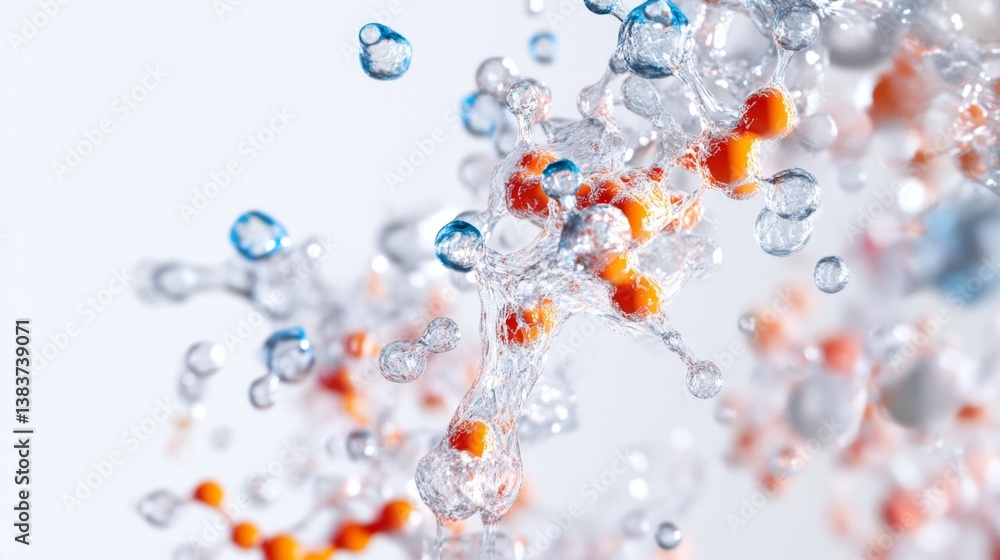 Poster dynamic water molecule interaction laboratory scientific visualization abstract environment close-up