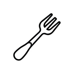 Simple Black Line Drawing of a Fork