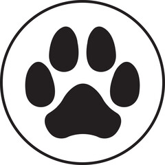 Dog footprint vector icon trendy flat style. Modern paw print symbol for animal zoo, vet logo element apps and websites isolated on transparent background. Representing pet and animals illustration.