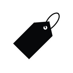 Simple black price tag icon isolated on white background.
