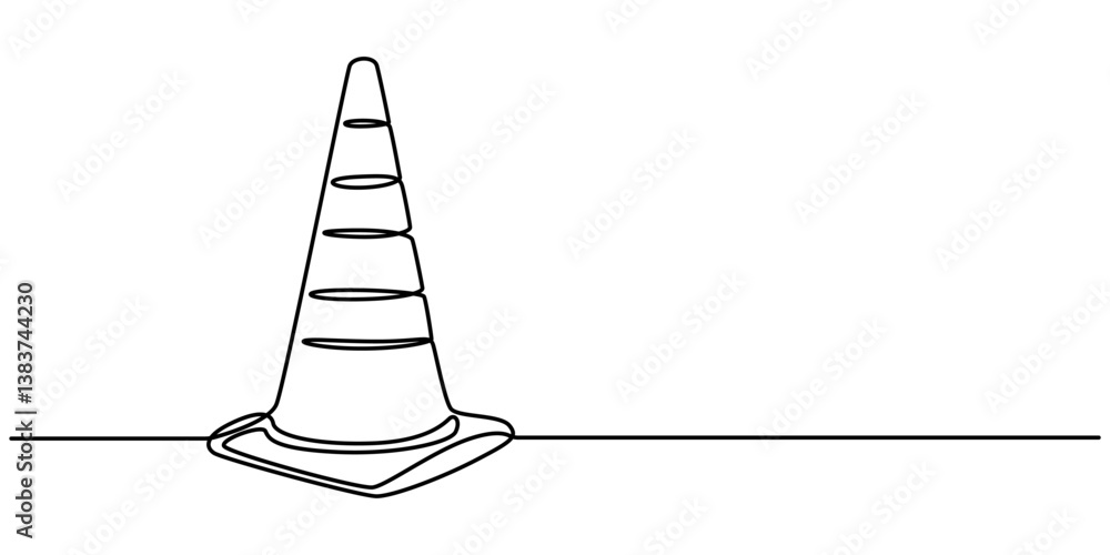 Poster continuous line vector illustration design
traffic cone, one line continuous drawing traffic cone, Road cone line continuous drawing vector. One line Road cone vector background. Road cone icon. 