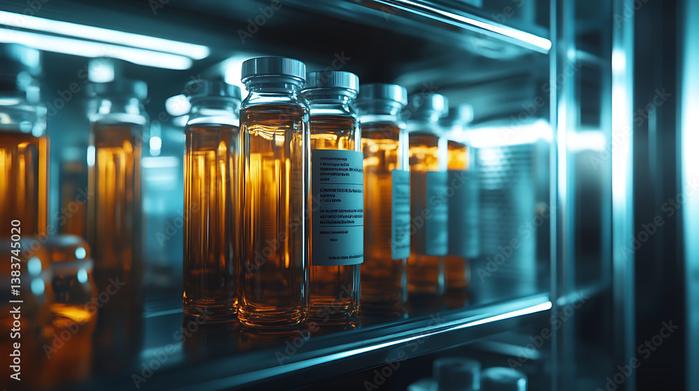 Poster vials stored in a temperature-controlled environment, highlighting the importance of maintaining spe