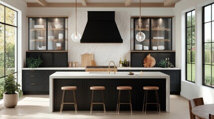 Fototapeta premium Modern Sleek Kitchen Design with Stylish Features