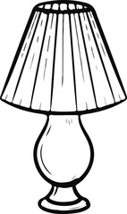  Table lamp hand drawn outline 