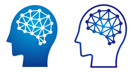 AI・人工知能を表す脳・頭部のアイコン2