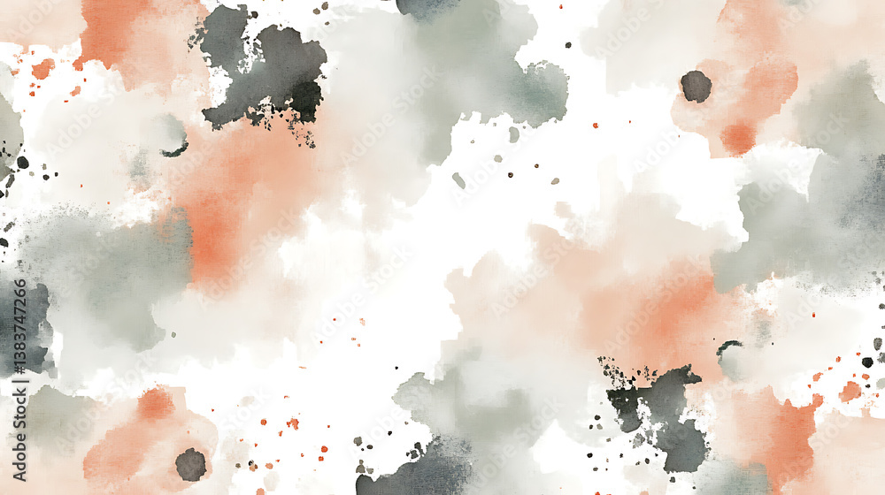 Poster watercolor seamless pattern, watercolor splashes, random artistic watercolor blobs background