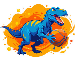 Fototapeta premium Basketball Dinosaur T-Rex Player Sports